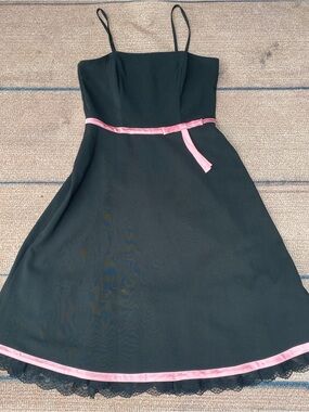 Vintage 90’s Y2K Byer Too! Clueless coquette Black empire waist cocktail dress